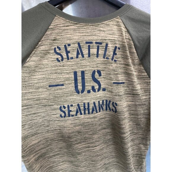 Seattle Seahawks Nike NFL Apparel Olive‎ Green Mens 3/4 Sleeve T-Shirt L - Picture 8 of 14